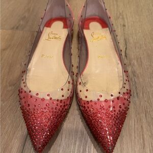 Christian Louboutin Red Crystal Pointed Heels